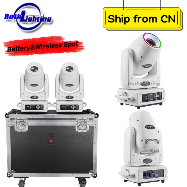 2units with charging case BPM-Spots 100 Battery & Wireless DMX 100W LED Spot Moving Head Light Wedding DJ Club Events