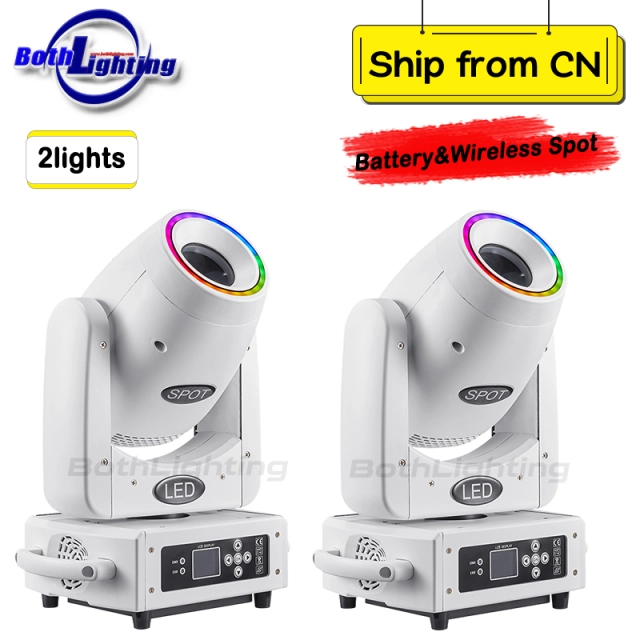 2units BPM-Spots 100 Battery & Wireless DMX 100W LED Spot Moving Head Light Stage DJ Wedding Mover Head Light