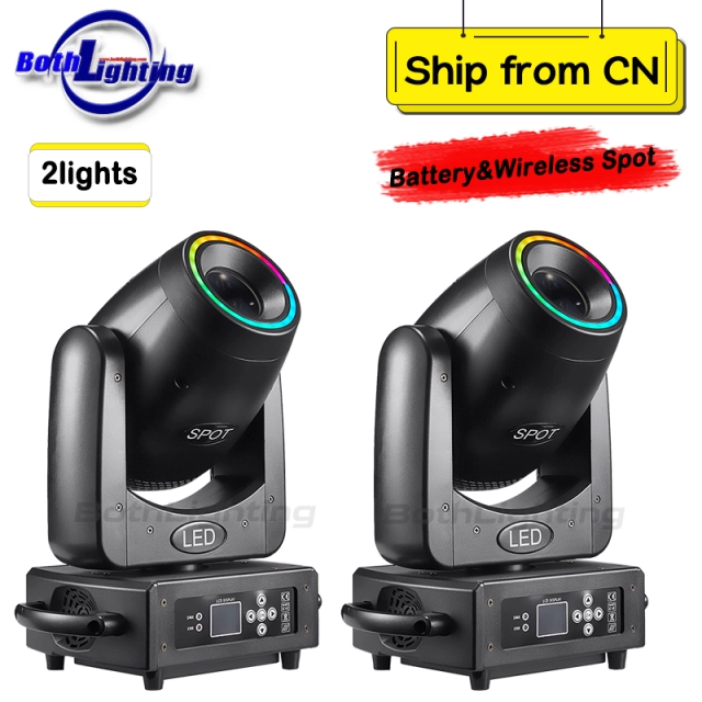 2units BPM-Spots 100 Battery & Wireless DMX 100W LED Spot Moving Head Light Stage DJ Wedding Mover Head Light