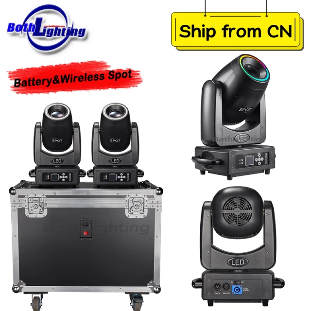 2units with charging case BPM-Spots 100 Battery & Wireless DMX 100W LED Spot Moving Head Light Wedding DJ Club Events