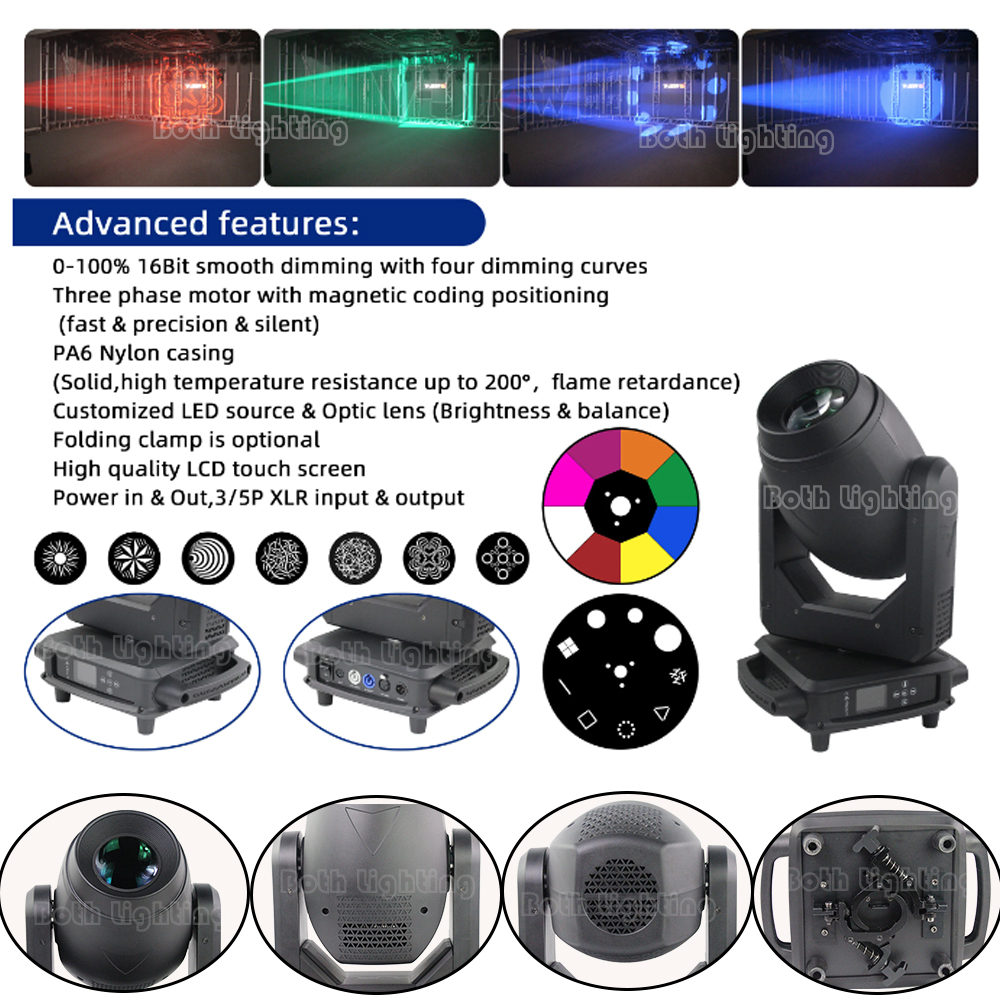 2unit with hard case 300W LED Hybrid Beam Spot Wash 3-in-1 LED Moving Head Wedding DJ Wedding Event Light