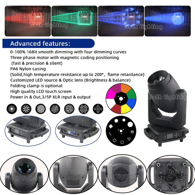 2unit with charging case 300W LED Hybrid Beam Spot Wash 3-in-1 LED Moving Head Wedding DJ Wedding Event Light