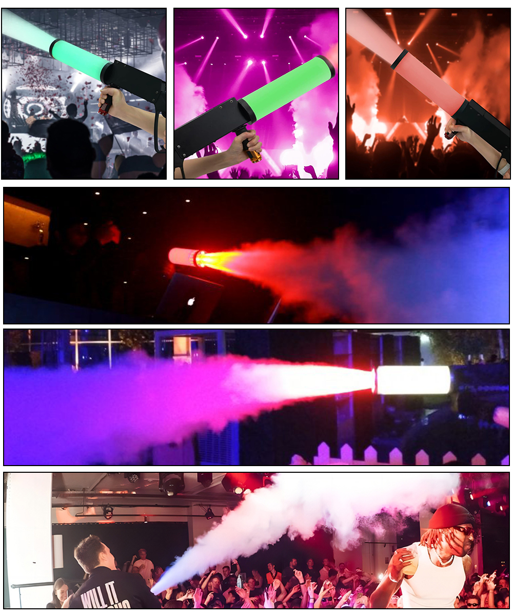 BothLighting 1PCS LED CO2 Gun for DJ Fogger CO2 Jet Machine with RGB Color Special Effect with CASE