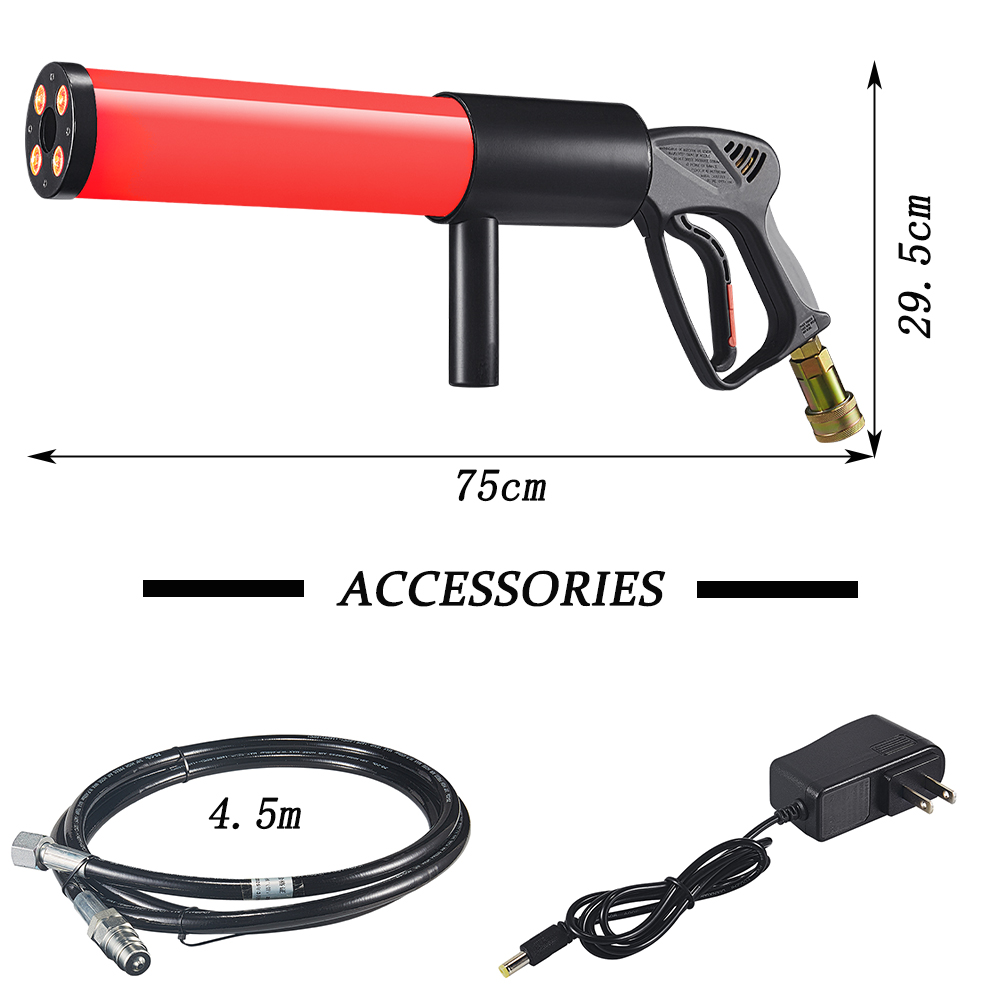BothLighting 1PCS LED CO2 Gun for DJ Fogger CO2 Jet Machine with RGB Color Special Effect with CASE