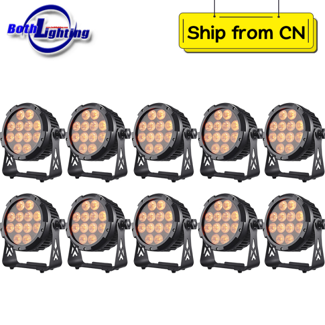 10pcs Waterproof battery powered wireless dmx led uplights 12x18w RGBWAUV 6in1 LED PAR LIGHT