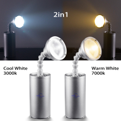 20pcs with Case 10W LED Mini Pinspot Light Warm White/Cool White 2in1 Wireless DMX & Battery Powered Wedding SpotLight with IR Remote