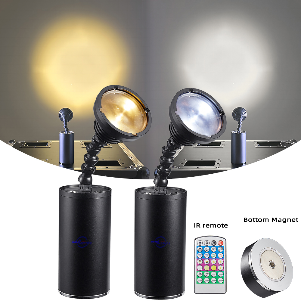 20pcs with Case 10W LED Mini Pinspot Light Warm White/Cool White 2in1 Wireless DMX & Battery Powered Wedding SpotLight with IR Remote