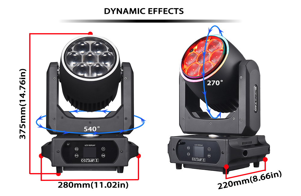 2units in a case BPM-Splash X Moving Head Light 7*40w Bee Eye Wash Wireless DMX Battery Operated Mover Ligh for t DJ Party Wedding