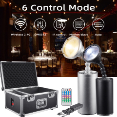 20pcs with Case 10W LED Mini Pinspot Light Warm White/Cool White 2in1 Wireless DMX & Battery Powered Wedding SpotLight with IR Remote