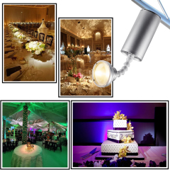 20pcs with Case 10W LED Mini Pinspot Light Warm White/Cool White 2in1 Wireless DMX & Battery Powered Wedding SpotLight with IR Remote