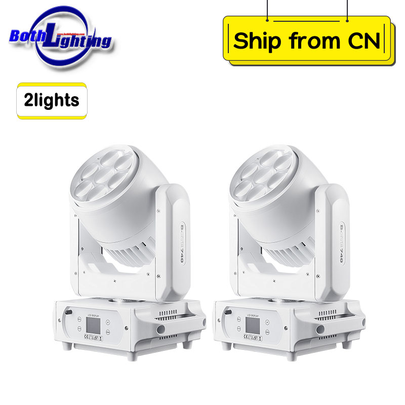 2units BPM-Splash X Wireless DMX Battery Operated Moving Head Light 7*40w RGBW LEDs Bee Eye Wash Mover Light with Halo Ring for DJ Party Wedding