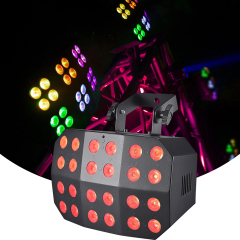 2pcs Spider Wash Light 24x12w RGBWA UV 6in1 Battery Power Wireless DMX Uplight Wash Wedding Party