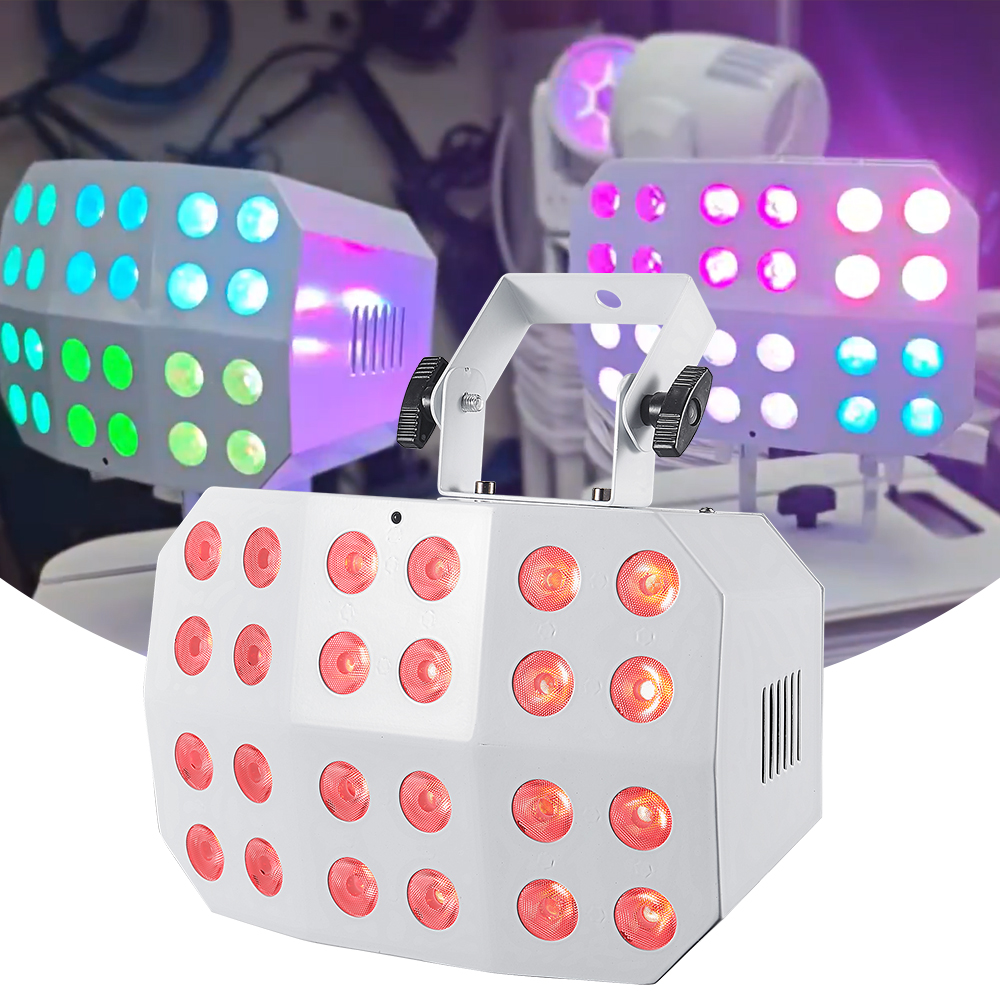 2pcs Spider Wash Light 24x12w RGBWA UV 6in1 Battery Power Wireless DMX Uplight Wash Wedding Party