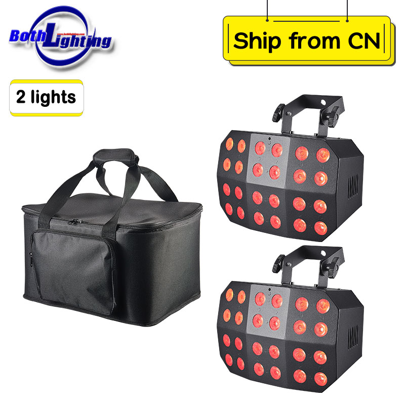 2pcs Spider Wash Light 24x12w RGBWA UV 6in1 Battery Power Wireless