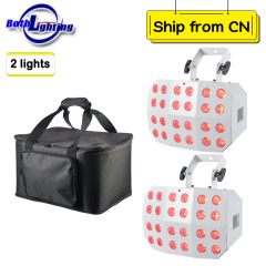 2pcs Spider Wash Light 24x12w RGBWA UV 6in1 Battery Power Wireless DMX Uplight Wash Wedding Party