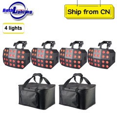 4pcs 24x12w RGBWA UV 6in1 Spider Wash Light Wireless DMX Battery LED Uplights Wash DJ Wedding Light
