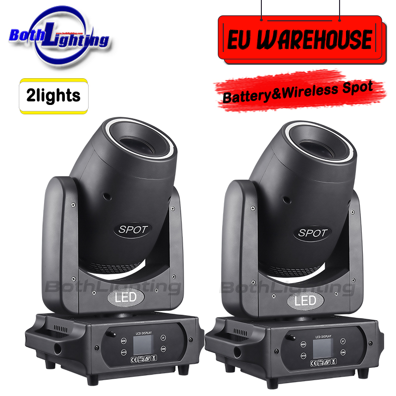 2units BPM-Spots 100 Battery & Wireless DMX 100W LED Spot Moving Head Light Stage DJ Wedding Mover Head Light