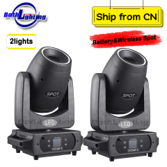 2units BPM-Spots 100 Battery & Wireless DMX 100W LED Spot Moving Head Light Stage DJ Wedding Mover Head Light