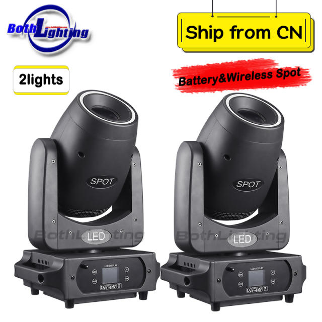 2units BPM-Spots 100 Battery & Wireless DMX 100W LED Spot Moving Head Light Stage DJ Wedding Mover Head Light