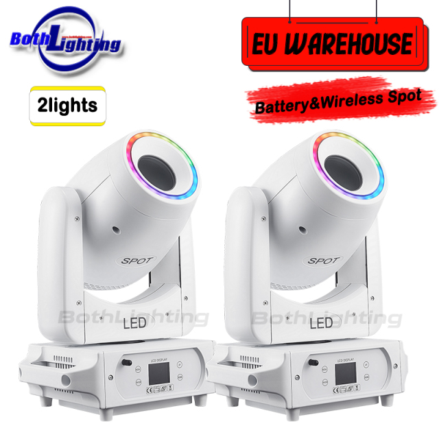 2units BPM-Spots 100 Battery & Wireless DMX 100W LED Spot Moving Head Light Stage DJ Wedding Mover Head Light