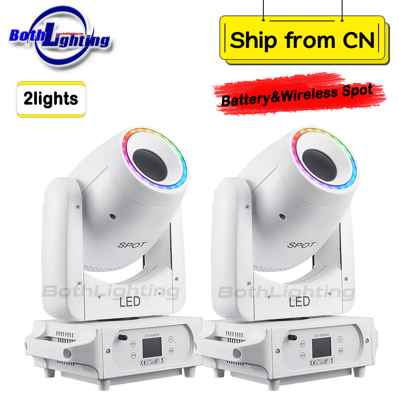 2units BPM-Spots 100 Battery & Wireless DMX 100W LED Spot Moving Head Light Stage DJ Wedding Mover Head Light