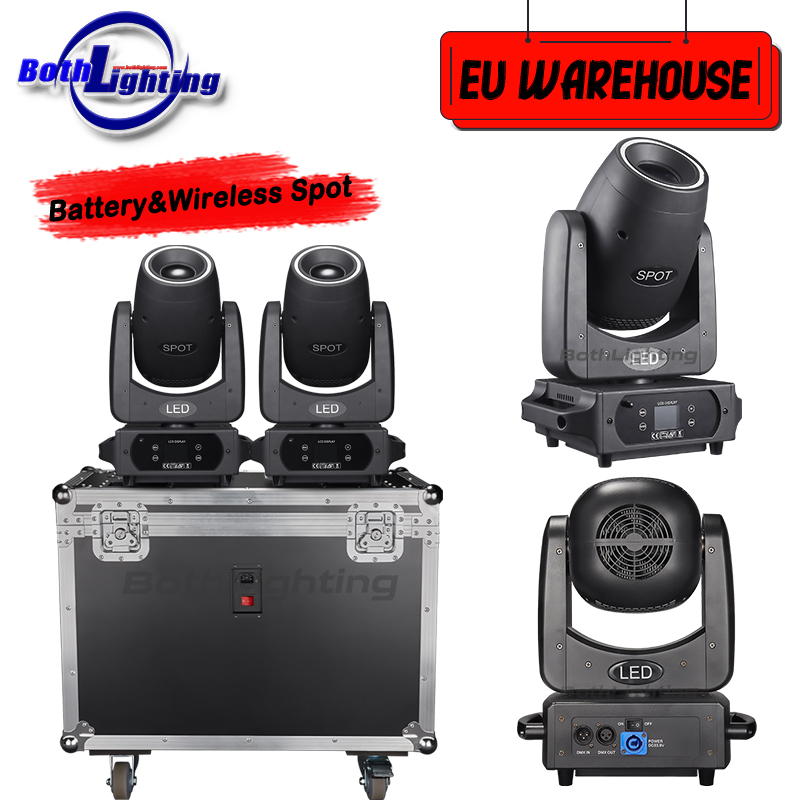 2units with charging case BPM-Spots 100 Battery & Wireless DMX 100W LED Spot Moving Head Light