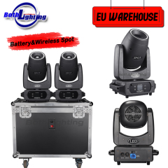 2units with charging case BPM-Spots 100 Battery & Wireless DMX 100W LED Spot Moving Head Light