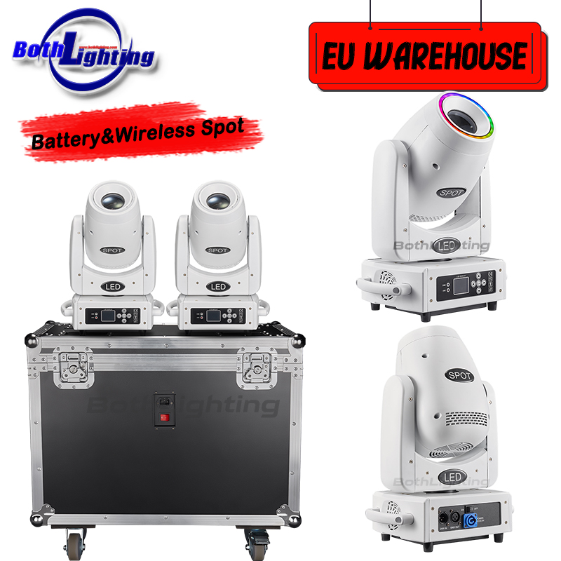 2units with charging case BPM-Spots 100 Battery & Wireless DMX 100W LED Spot Moving Head Light
