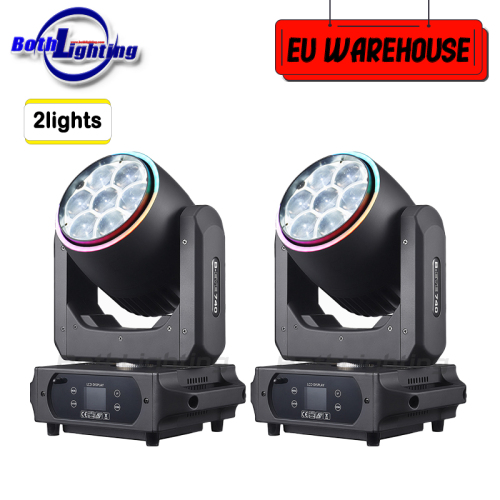 2units BPM-Splash X Wireless DMX Battery Operated Moving Head Light 7*40w RGBW LEDs Bee Eye Wash Mover Light with Halo Ring for DJ Party Wedding