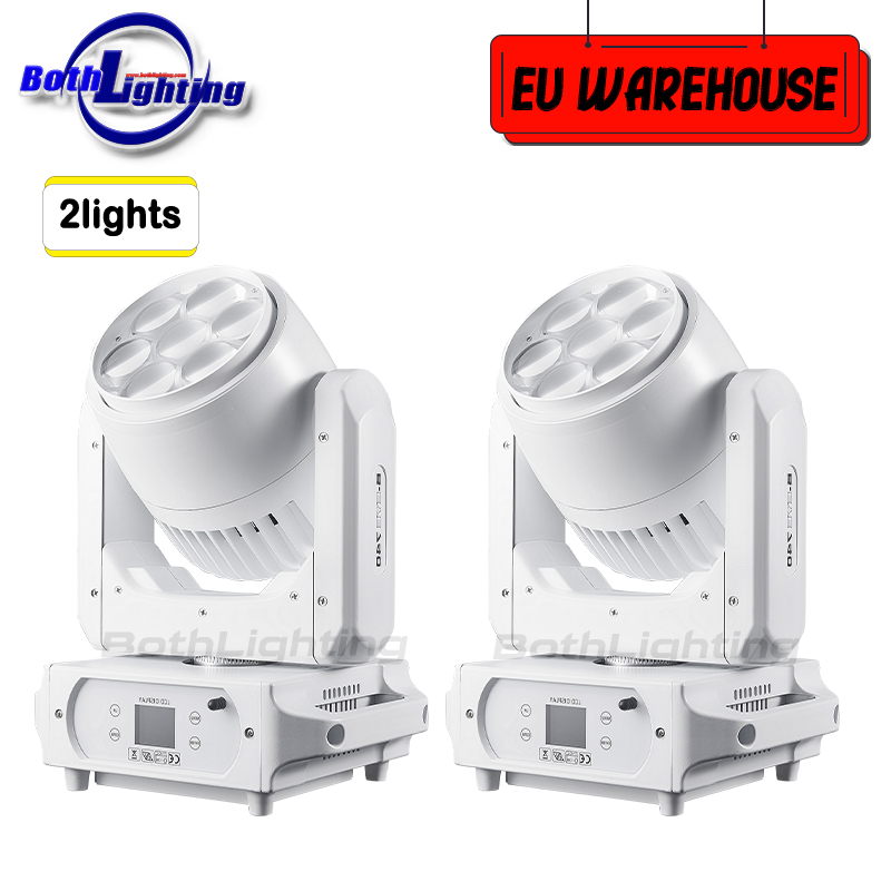 2units BPM-Splash X Wireless DMX Battery Operated Moving Head Light 7*40w RGBW LEDs Bee Eye Wash Mover Light with Halo Ring for DJ Party Wedding