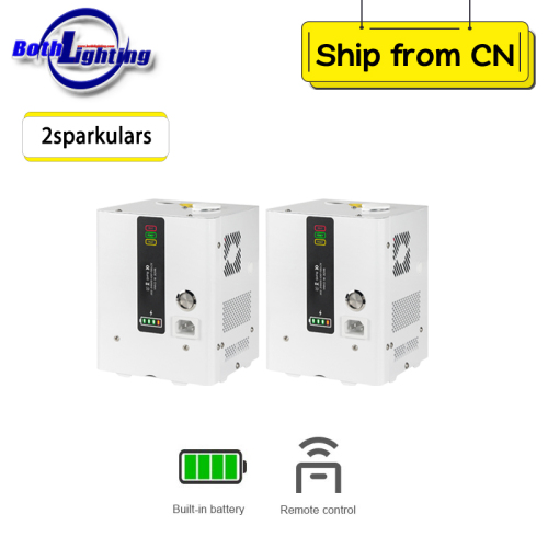 2pcs Battery Operated Mini Cold Spark Machine Stage Effect Fountain Fireworks Machine with 2.4G Wireles Remote Control