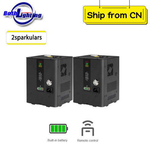 2pcs Battery Operated Mini Cold Spark Machine Stage Effect Fountain Fireworks Machine with 2.4G Wireles Remote Control