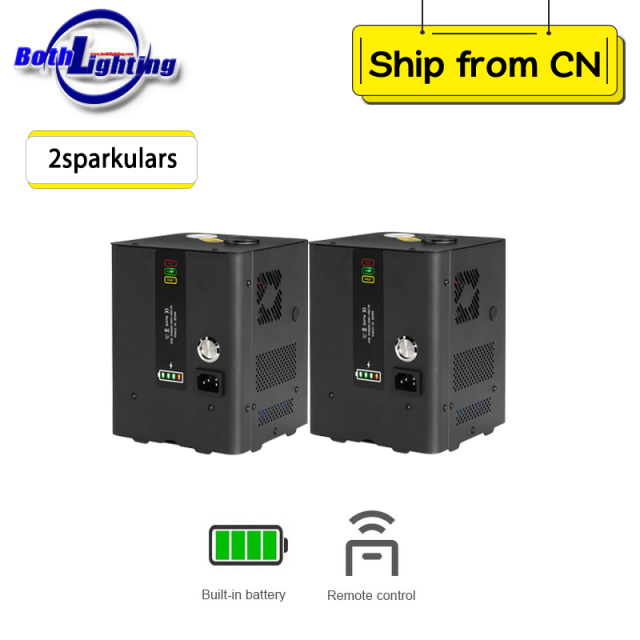 2pcs Battery Operated Mini Cold Spark Machine Stage Effect Fountain Fireworks Machine with  IR Remote Control