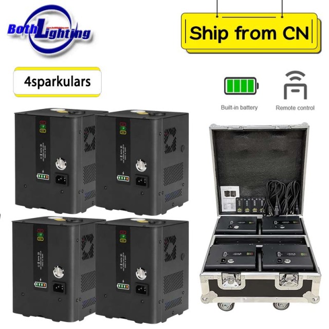 4pcs in a case Battery Operated Mini Cold Spark Machine Stage Effect Fountain Fireworks Machine with  IR Remote Control