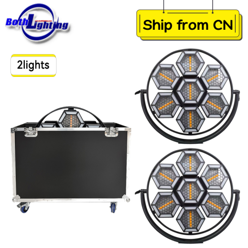 2pcs with case Retro7 Pro 7x60W LED Retro Stage Light RGB Strobe Blinder Light for DJ Disco Club Events