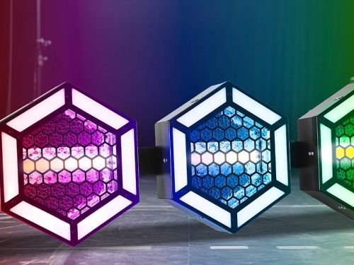 2pcs Retro6 Pro RGB LED Matrix Retro Light Hexagonal Flash Blinder Stage Light for Concert Club Event Lighting