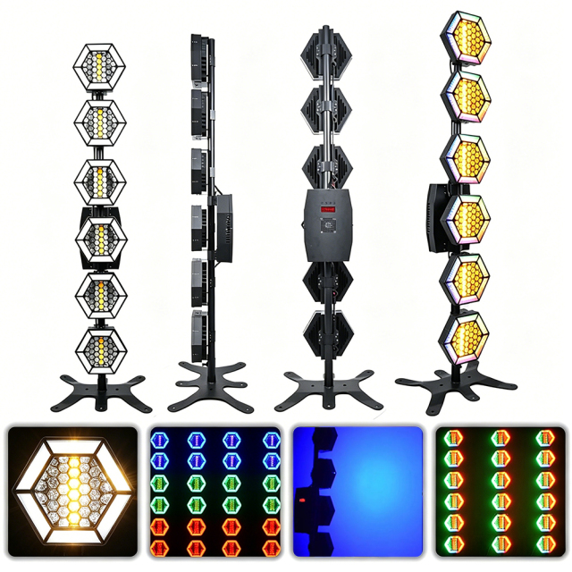 2pcs with case Retro6 Pro RGB LED Hexa Pixel Blinder Light Retro Flash Background Effect Lighting for DJ Stage Party