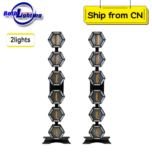 2pcs Retro6 Pro RGB LED Matrix Retro Light Hexagonal Flash Blinder Stage Light for Concert Club Event Lighting