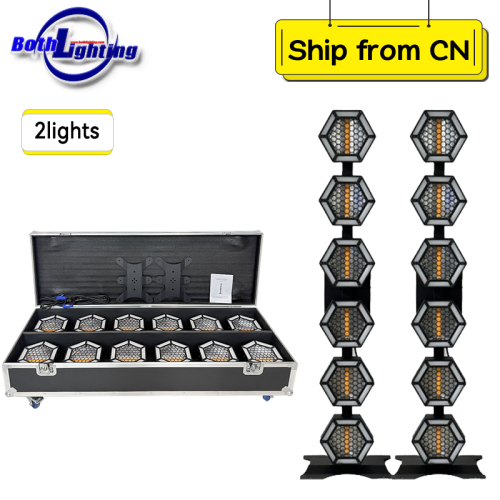 2pcs with case Retro6 Pro RGB LED Hexa Pixel Blinder Light Retro Flash Background Effect Lighting for DJ Stage Party