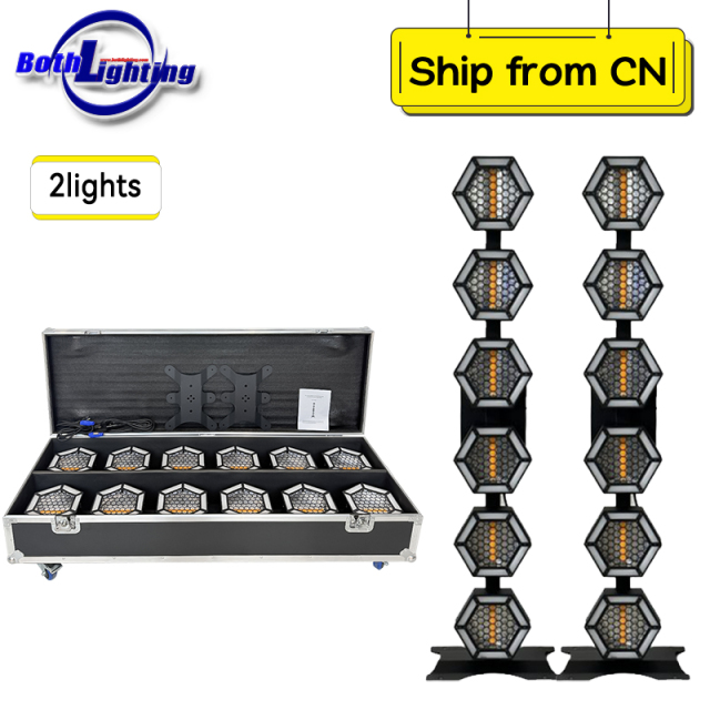 2pcs with case Retro6 Pro RGB LED Hexa Pixel Blinder Light Retro Flash Background Effect Lighting for DJ Stage Party