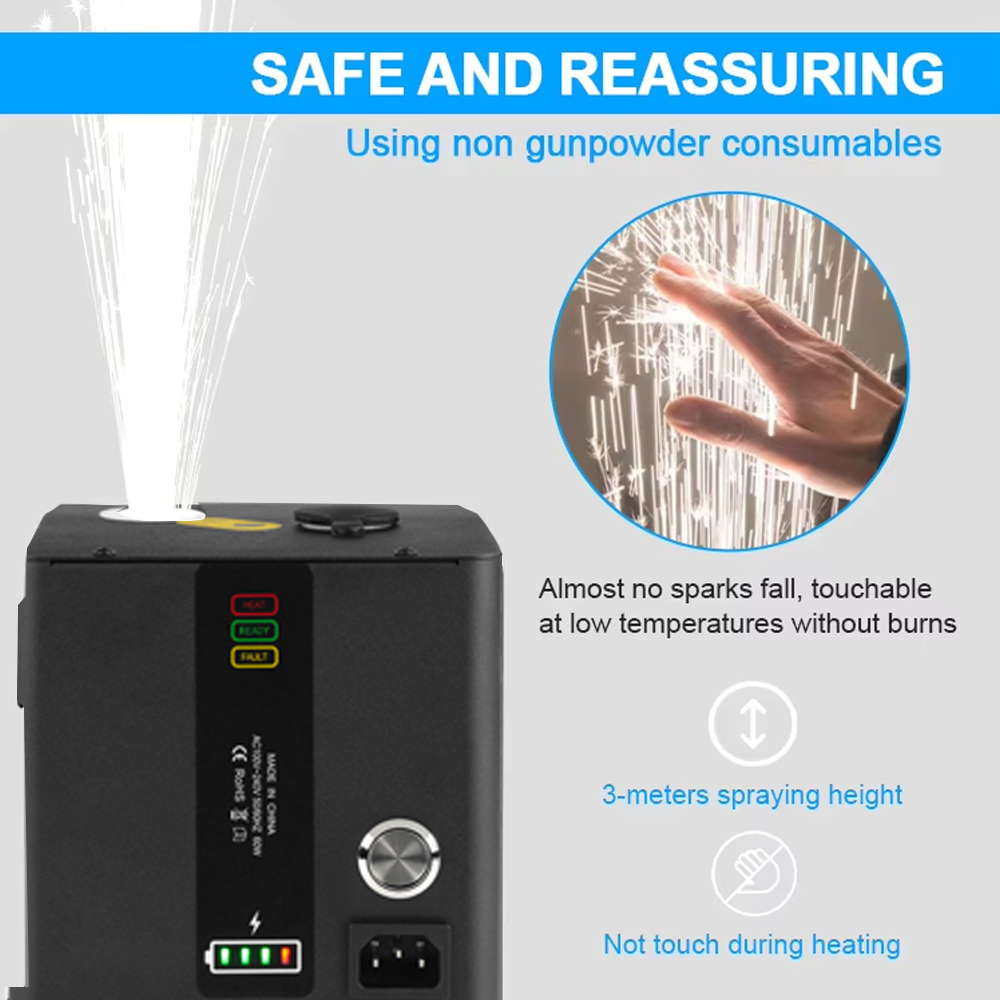 4pcs in a case Battery Operated Mini Cold Spark Machine Stage Effect Fountain Fireworks Machine with 2.4G Wireless Remote Control