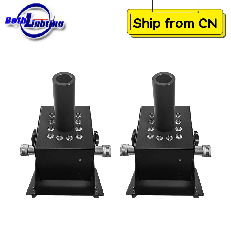 2pcs 12x3w RGB LED CO2 Column CO2 Jet Machine for Stage Effects Smoke Machine DMX 512