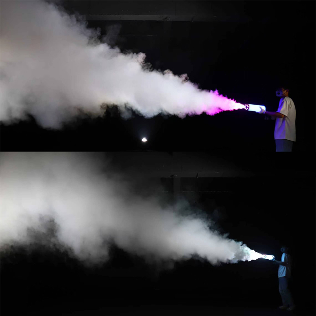 1pcs DMX512 LED Handheld Fog RGB Gun Smoke Effect Special Machine Battery Operated Wireless Remote Control