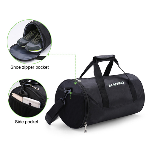 Barrel Duffel Travel Bag with shoe bag