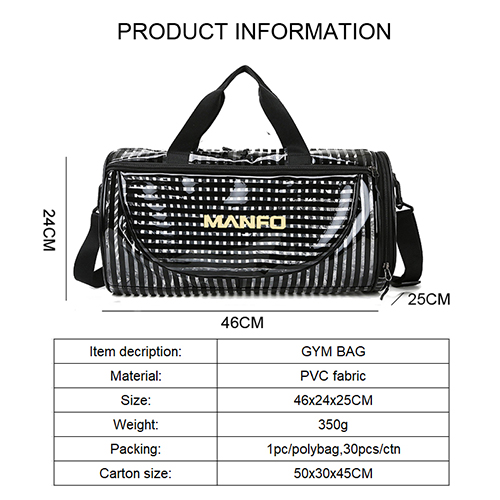 Duffel Travel Bag with Transparent PVC fabric