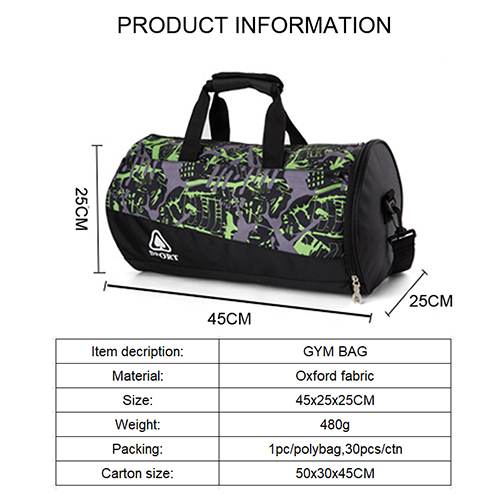 Barrel Duffel Travel Bag with shoe bag