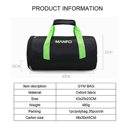 Barrel Duffel Travel Bag with shoe bag