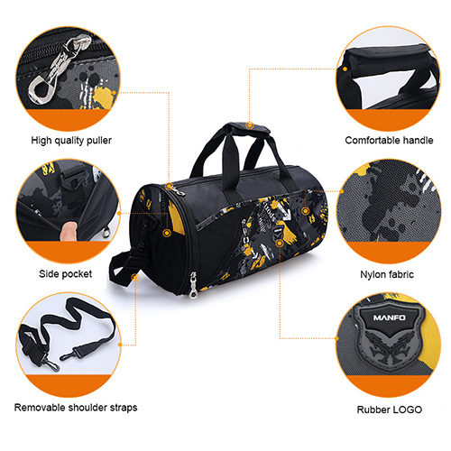 Barrel Duffel Bag with shoe bag