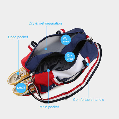 Barrel Duffel Travel Bag with shoe bag