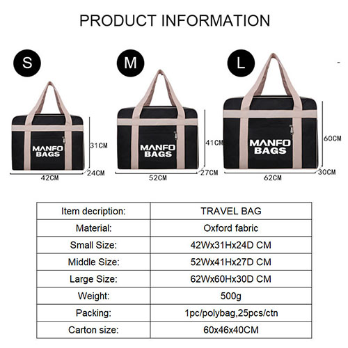 Duffel Travel Bag with different size
